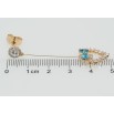 Серьги Xuping Позолота 18K пусеты Кристальные сердечки с бантами из голубых фианитов фото №2