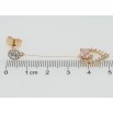 Серьги Xuping Позолота 18K пусеты Кристальные сердечки с бантами из розовых фианитов фото №2