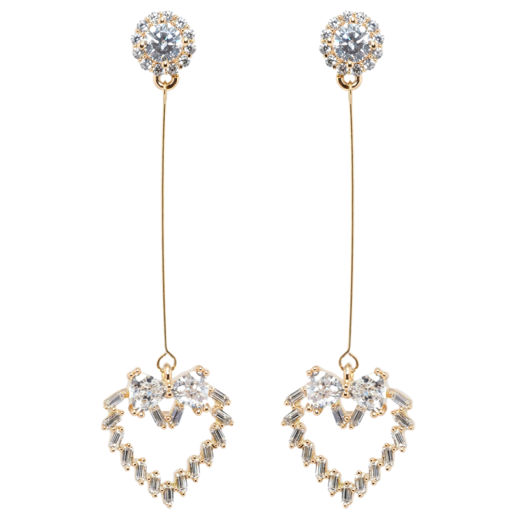 Серьги Xuping Позолота 18K пусеты Кристальные сердечки с бантами из фианитов фото №25 Серьги Xuping Позолота 18K пусеты Кристальные сердечки с бантами из фианитов фото №25