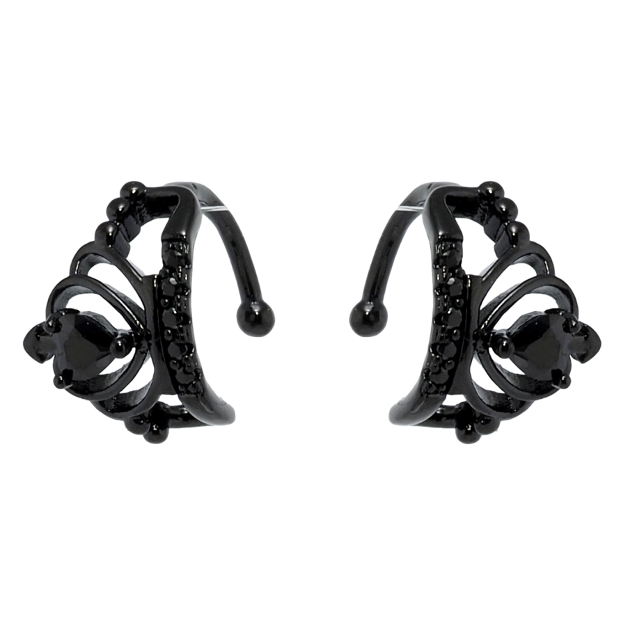 Сережки Xuping Позолота Black (чорне золото) Сердечки з фіанітом фото №1 Сережки Xuping Позолота Black (чорне золото) Сердечки з фіанітом фото №1