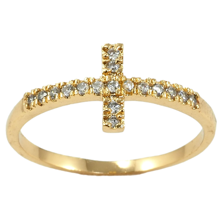 Кольцо Xuping Позолота 18K Крестик с цирконием фото №4 Кольцо Xuping Позолота 18K Крестик с цирконием фото №4