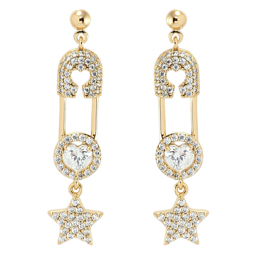 Серьги Xuping Позолота 18K пусеты Звезды на булавке с цирконием фото №1 Серьги Xuping Позолота 18K пусеты Звезды на булавке с цирконием фото №1