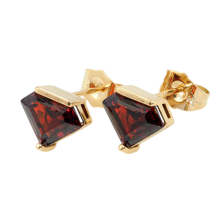 Серьги Xuping Позолота 18K пусеты Красные фианиты фото №9