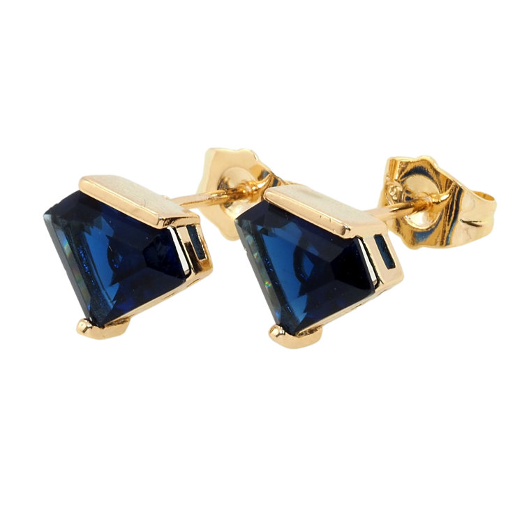 Серьги Xuping Позолота 18K пусеты Синие фианиты фото №12 Серьги Xuping Позолота 18K пусеты Синие фианиты фото №12