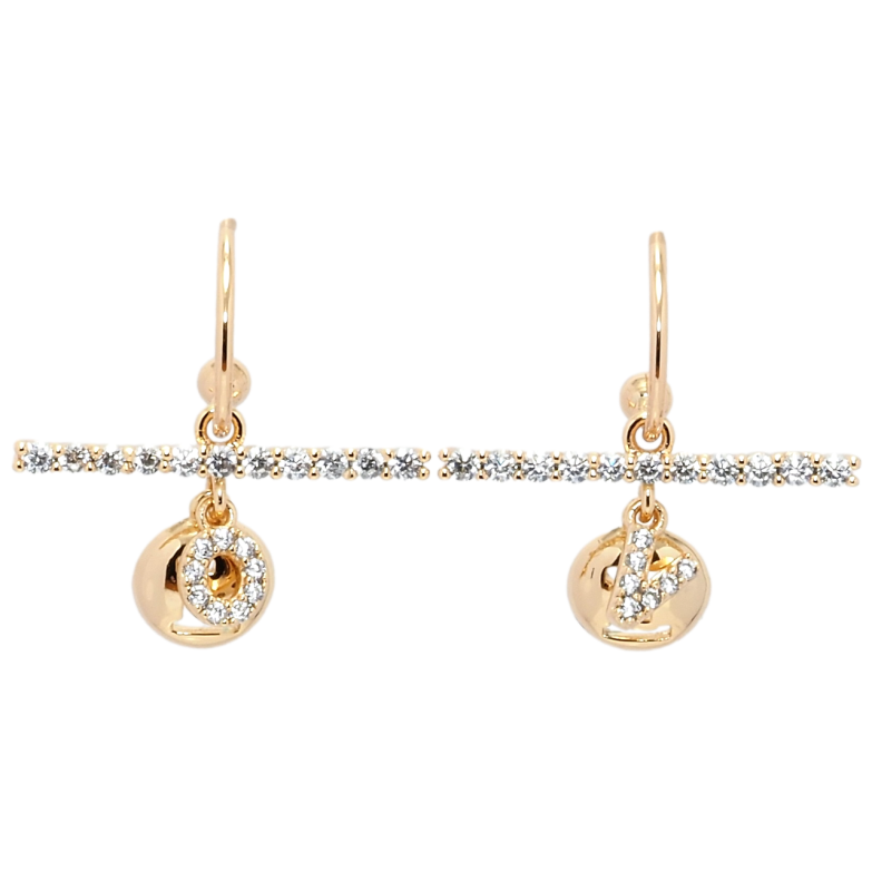 Сережки Xuping Позолота 18K пусети Підвіски Love фото №13 Сережки Xuping Позолота 18K пусети Підвіски Love фото №13