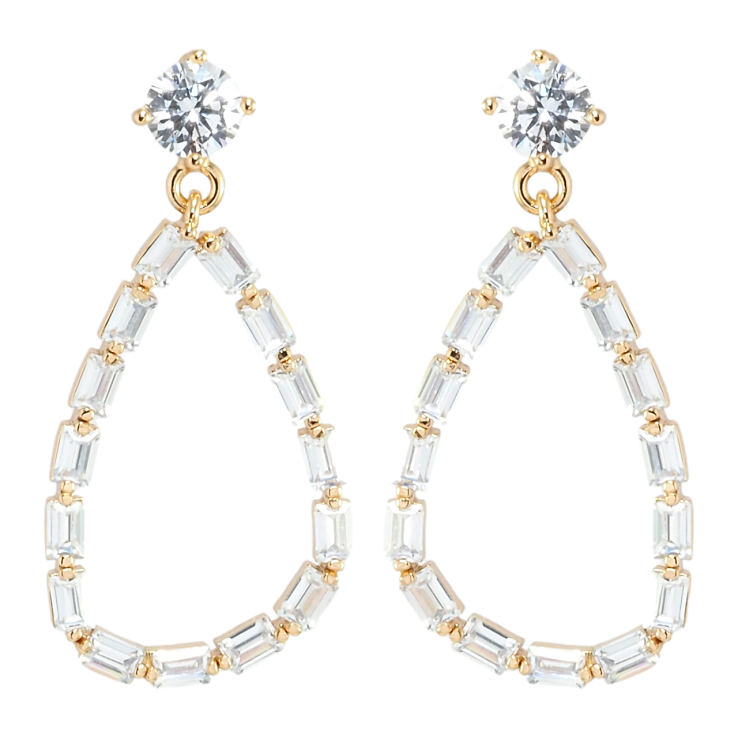 Серьги Xuping Позолота 18K пусеты Капельки из фианитов фото №14