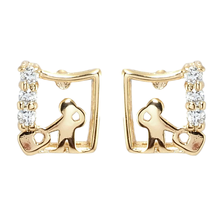 Серьги Xuping Позолота 18K пусеты Человечки фото №17 Серьги Xuping Позолота 18K пусеты Человечки фото №17