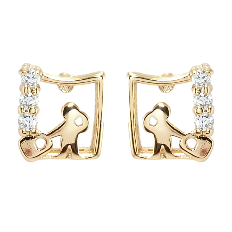 Сережки Xuping Позолота 18K пусети Людини фото №5 Сережки Xuping Позолота 18K пусети Людини фото №5