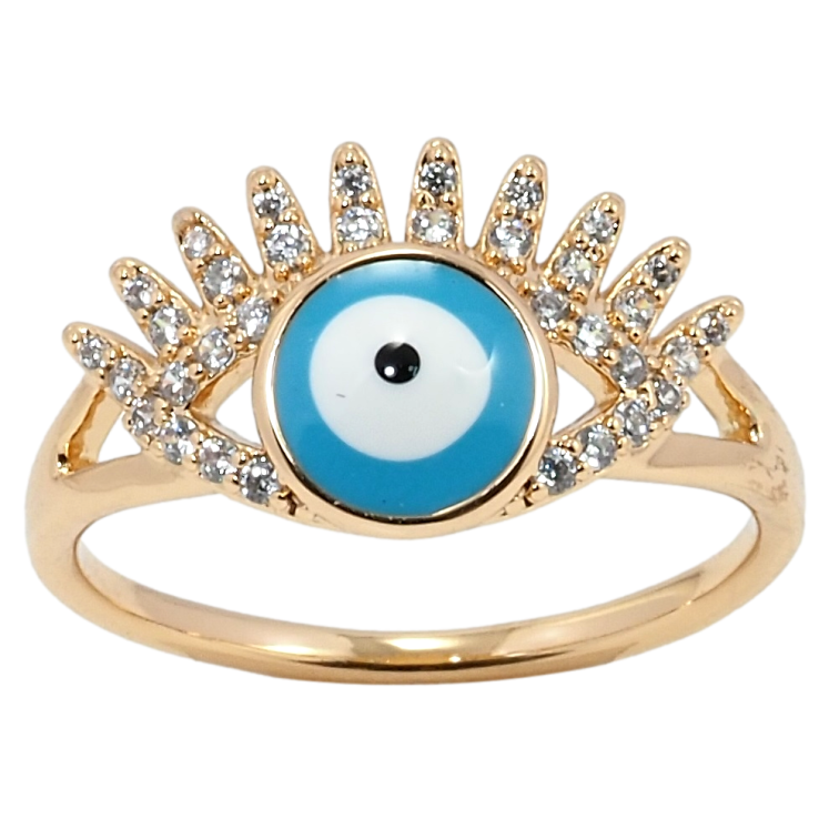 Кольцо Xuping Позолота 18K Оберег Глаз Фатимы фото №3 Кольцо Xuping Позолота 18K Оберег Глаз Фатимы фото №3