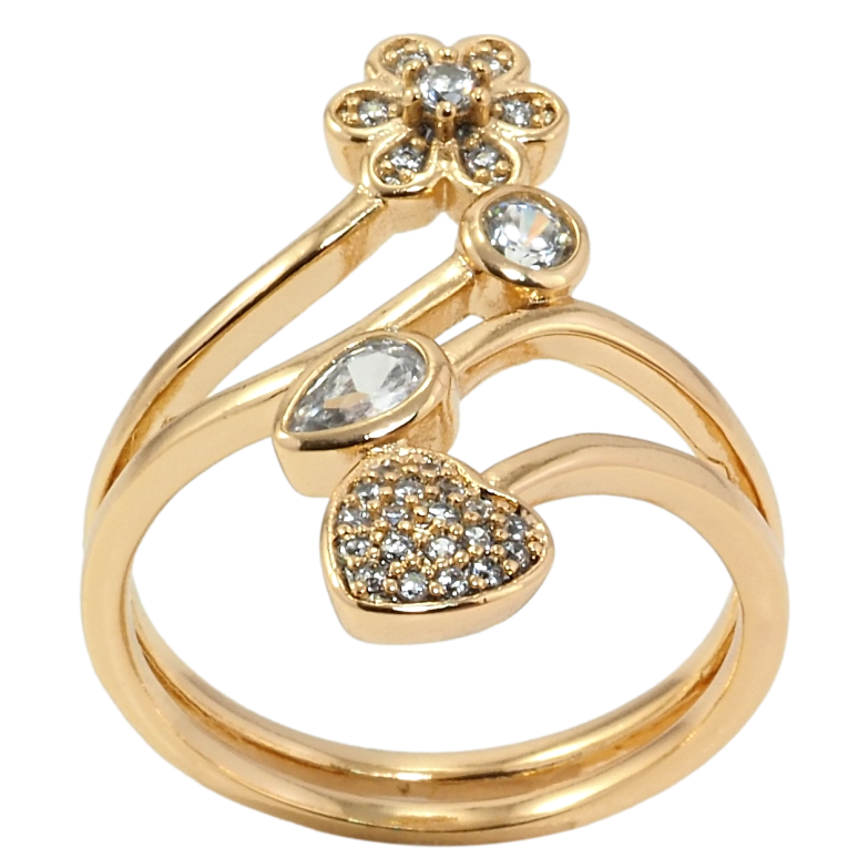 Каблучка Xuping Позолота 18K Квітковий орнамент фото №5 Каблучка Xuping Позолота 18K Квітковий орнамент фото №5