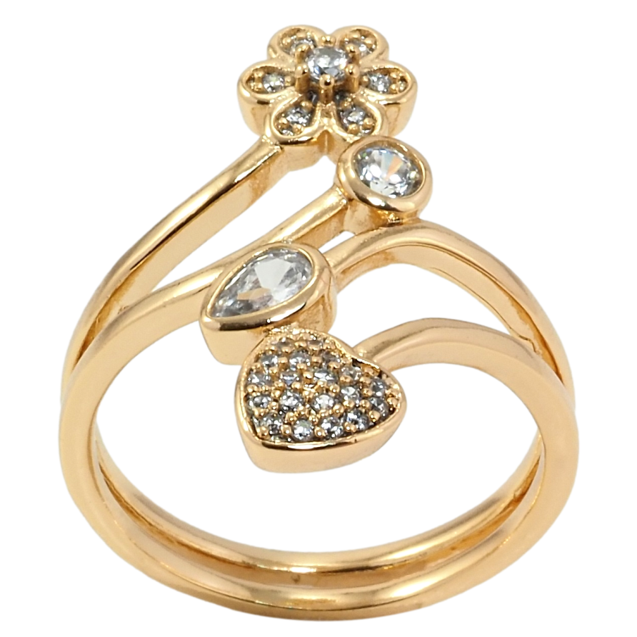 Каблучка Xuping Позолота 18K Квітковий орнамент фото №1 Каблучка Xuping Позолота 18K Квітковий орнамент фото №1