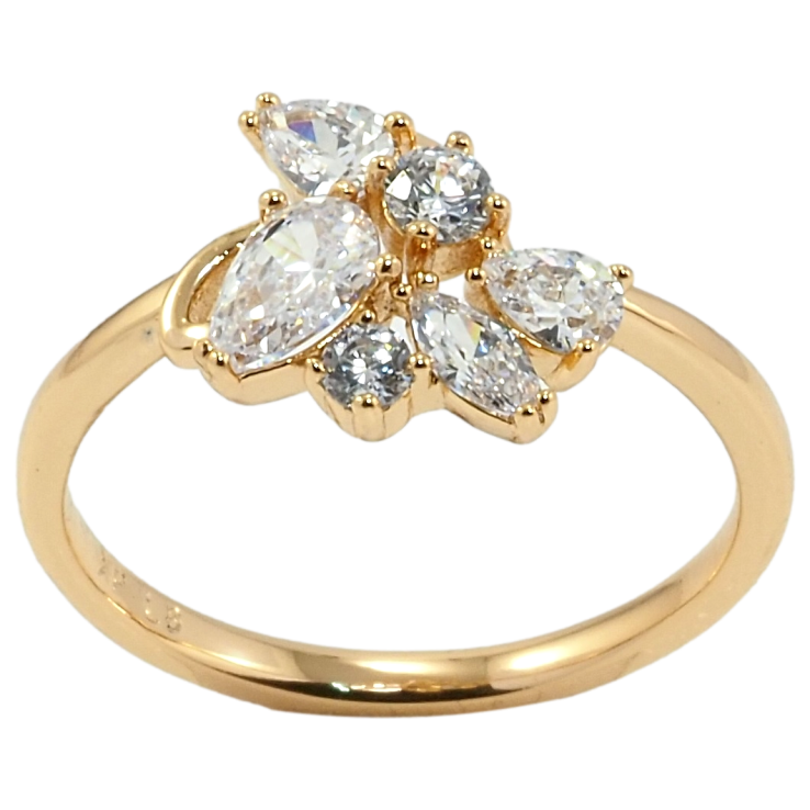 Кольцо Xuping Позолота 18K Россыпь фианитов фото №10 Кольцо Xuping Позолота 18K Россыпь фианитов фото №10