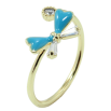 Кольцо Xuping Позолота 14K Бант с голубой эмалью и цирконием фото №2