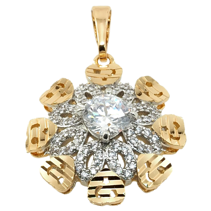 Кулон Xuping Позолота 18K + Родий Декоративный цветок с цирконием для цепочки до 5мм фото №18