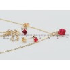 Набір Xuping колір 18K з кр-ми Swarovski Сережки Кулон на ланцюжку Кубики Siam довжина 40,5-46см х 1мм фото №2