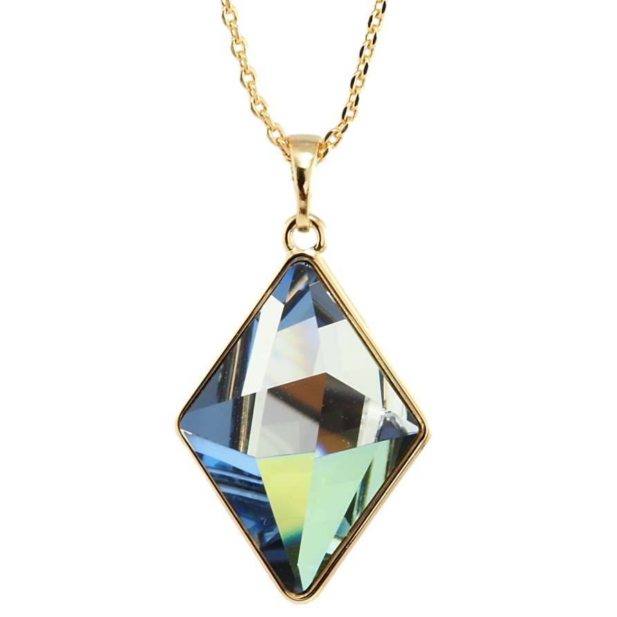 Кулон Xuping колір 18K з кр-ми Swarovski на ланцюжку Кристал Royal Blue, 19х25мм довжина 39-45см х 1мм фото №1 Кулон Xuping колір 18K з кр-ми Swarovski на ланцюжку Кристал Royal Blue, 19х25мм довжина 39-45см х 1мм фото №1