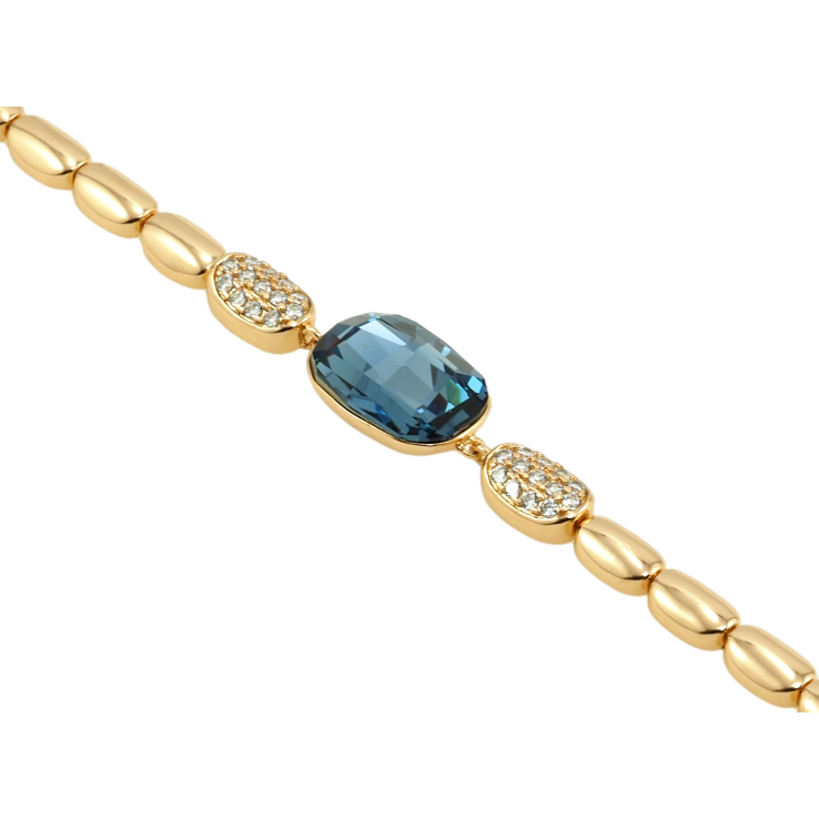Браслет Xuping цвет 18K с кристаллами Swarovski Кристалл Montana доп. замок на два размера 17.5,19.5см х фото №10