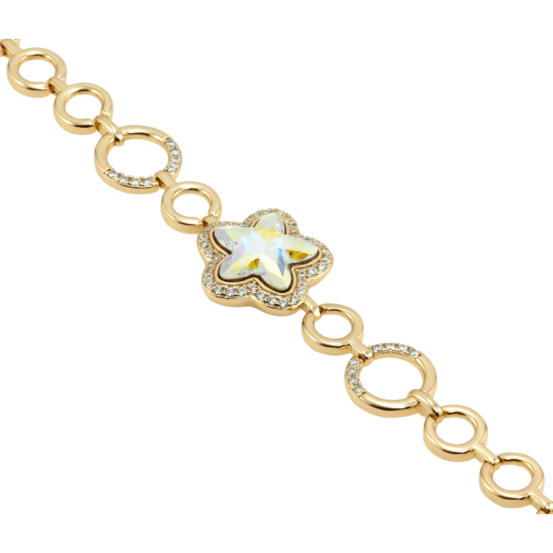 Браслет Xuping колір 18K з кр-ми Swarovski Квітка кристал АВ дод. замок на два розміри 17.5,19.5см х фото №8