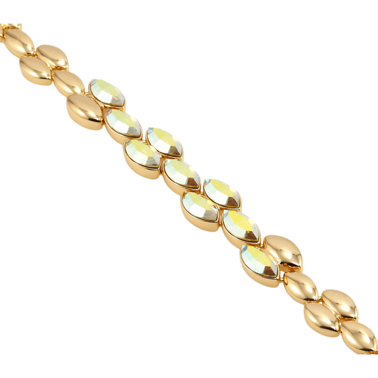 Браслет Xuping цвет 18K с кр-ми Swarovski Кристаллы АВ доп. замок на два размера 18,20см х 5-11мм фото №4 Браслет Xuping цвет 18K с кр-ми Swarovski Кристаллы АВ доп. замок на два размера 18,20см х 5-11мм фото №4