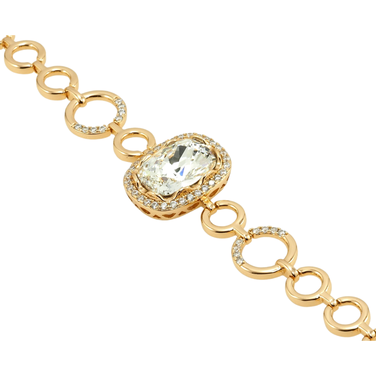 Браслет Xuping цвет 18K с кр-ми Swarovski Кристалл Clear доп. замок на два размера 16,18.5см х 8-11мм фото №6 Браслет Xuping цвет 18K с кр-ми Swarovski Кристалл Clear доп. замок на два размера 16,18.5см х 8-11мм фото №6