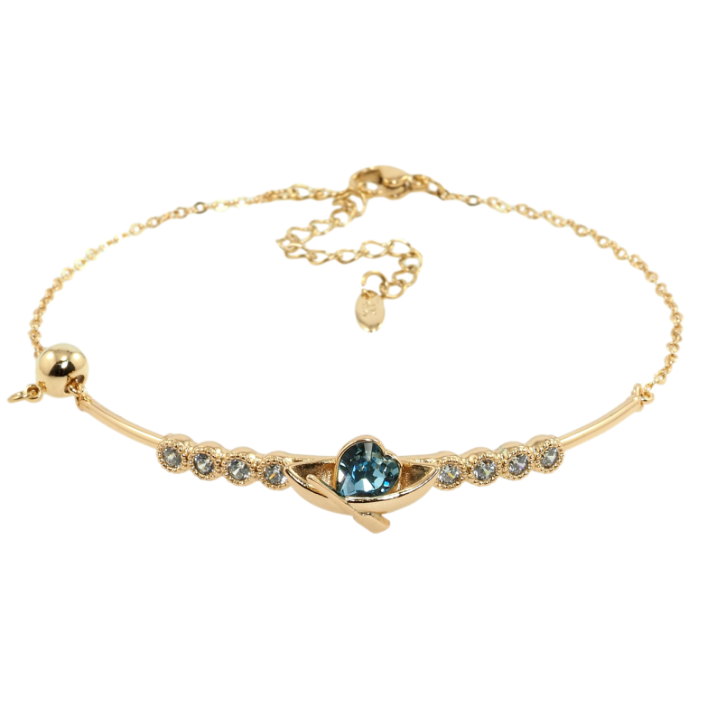 Браслет Xuping колір 18K з кр-ми Swarovski Човен з кристалом Montana з доп.ланцюжком 19.5-25см х 1мм фото №14 Браслет Xuping колір 18K з кр-ми Swarovski Човен з кристалом Montana з доп.ланцюжком 19.5-25см х 1мм фото №14