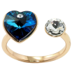 Кольцо Xuping цвет Позолота 18K с кр-ми Swarovski "Кристальное сердце Metallic Blue и Clear" фото №2 Кольцо Xuping цвет Позолота 18K с кр-ми Swarovski "Кристальное сердце Metallic Blue и Clear" фото №2