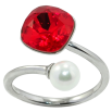 Кольцо Xuping цвет Родий с кр-ми Swarovski "Кристалл Siam с жемчужиной, ø 10мм и 6мм" фото №2 Кольцо Xuping цвет Родий с кр-ми Swarovski "Кристалл Siam с жемчужиной, ø 10мм и 6мм" фото №2