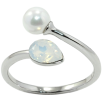 Каблучка Xuping колір Родій з кр-ми Swarovski "Кристал White Opal з перлиною" фото №2 Каблучка Xuping колір Родій з кр-ми Swarovski "Кристал White Opal з перлиною" фото №2
