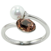 Кольцо Xuping цвет Родий с кр-ми Swarovski "Кристалл Antique Pink с жемчужиной" фото №2 Кольцо Xuping цвет Родий с кр-ми Swarovski "Кристалл Antique Pink с жемчужиной" фото №2