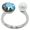 Кольцо Xuping цвет Родий с кр-ми Swarovski "Кристалл Erinite АВ с жемчугом, ø 6мм и 9мм" фото №2 Кольцо Xuping цвет Родий с кр-ми Swarovski "Кристалл Erinite АВ с жемчугом, ø 6мм и 9мм" фото №2