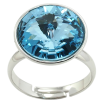 Кольцо Xuping цвет Родий с кр-ми Swarovski "Кристалл Aquamarine ø 16мм" фото №2