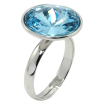 Кольцо Xuping цвет Родий с кр-ми Swarovski "Кристалл Aquamarine ø 16мм" фото №3