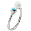 Кольцо Xuping цвет Родий с кр-ми Swarovski "Кристальный кубик АВ с жемчугом, ø 6мм, 4х4мм" фото №4 Кольцо Xuping цвет Родий с кр-ми Swarovski "Кристальный кубик АВ с жемчугом, ø 6мм, 4х4мм" фото №4