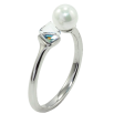Кольцо Xuping цвет Родий с кр-ми Swarovski "Кристальный кубик Vitrail Medium с жемчугом, ø 6мм, 4х4мм" фото №3 Кольцо Xuping цвет Родий с кр-ми Swarovski "Кристальный кубик Vitrail Medium с жемчугом, ø 6мм, 4х4мм" фото №3