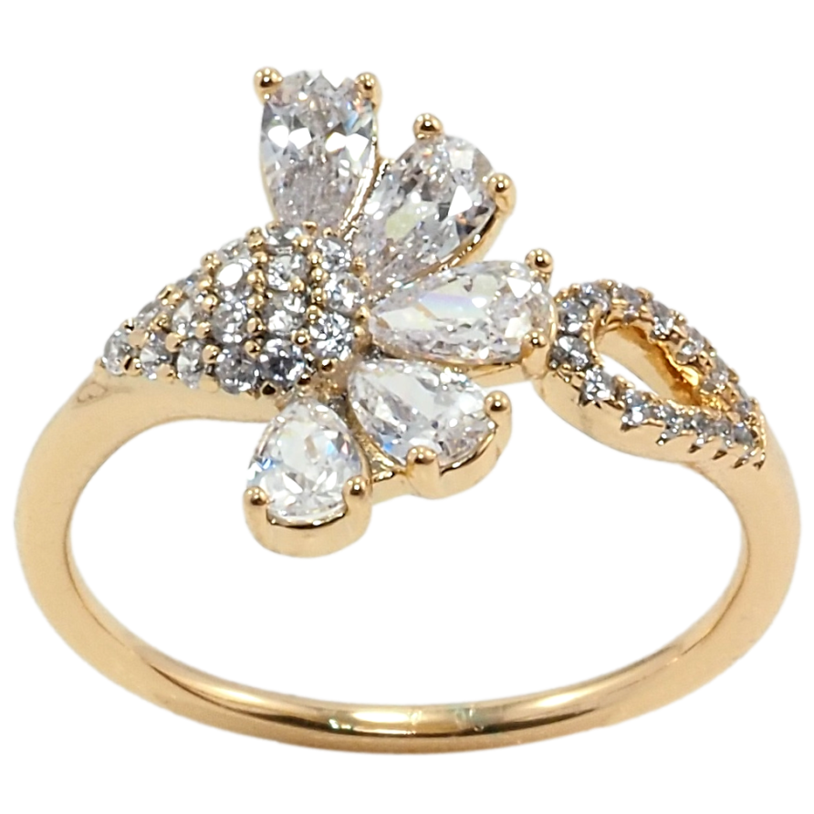 Кольцо Xuping Позолота 18K Кристальный цветок фото №1 Кольцо Xuping Позолота 18K Кристальный цветок фото №1