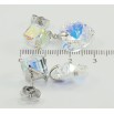 Серьги Xuping цвет Родий с кристаллами Swarovski пусеты Кристаллы Shimmer фото №2