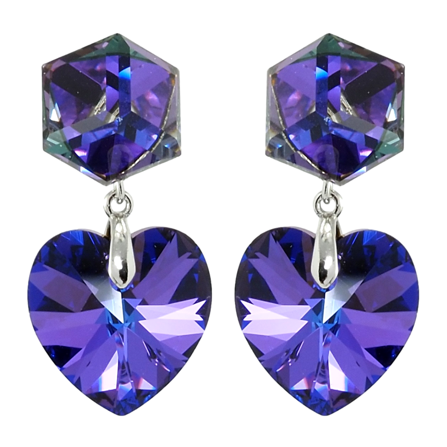 Серьги Xuping цвет Родий с кристаллами Swarovski пусеты Кристаллы Purple Velvet фото №1 Серьги Xuping цвет Родий с кристаллами Swarovski пусеты Кристаллы Purple Velvet фото №1