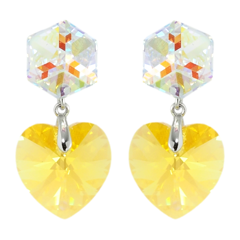 Сережки Xuping колір Родій з кристалами Swarovski пусети Кристали Shimmer та Sunshine DeLite фото №3 Сережки Xuping колір Родій з кристалами Swarovski пусети Кристали Shimmer та Sunshine DeLite фото №3