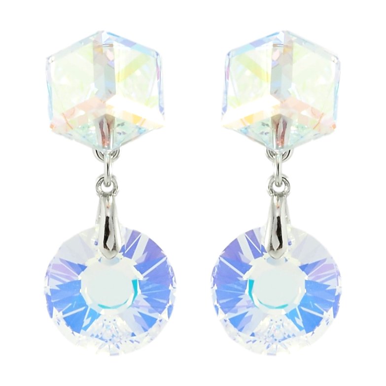 Сережки Xuping колір Родій з кристалами Swarovski пусети Кристали Shimmer фото №16