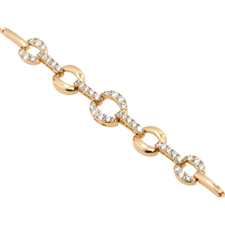 Браслет Xuping Позолота 18K колечки з цирконієм довжина з дод. замком 17.5,19.5см х 2-11мм фото №1 Браслет Xuping Позолота 18K колечки з цирконієм довжина з дод. замком 17.5,19.5см х 2-11мм фото №1