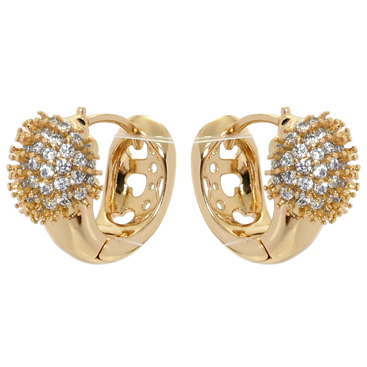 Сережки Xuping Позолота 18K колечка Їжачки фото №3 Сережки Xuping Позолота 18K колечка Їжачки фото №3