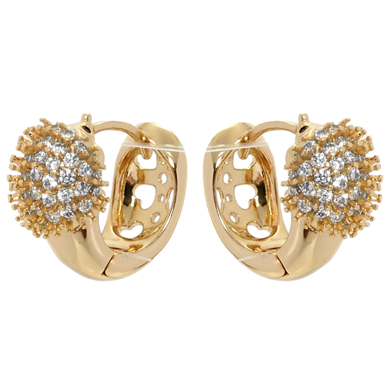 Сережки Xuping Позолота 18K колечка Їжачки фото №15 Сережки Xuping Позолота 18K колечка Їжачки фото №15