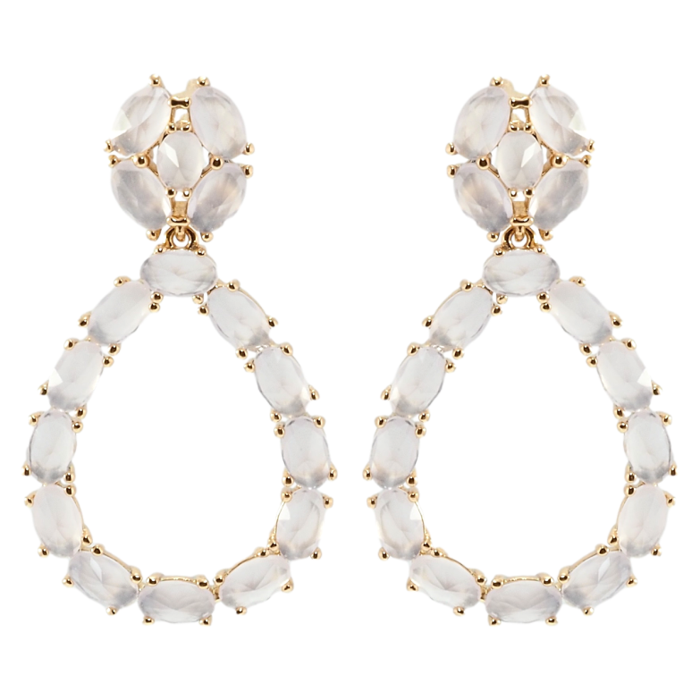 Серьги Xuping Позолота 18K пусеты Капельки с дымчато-розовыми фианитами фото №1 Серьги Xuping Позолота 18K пусеты Капельки с дымчато-розовыми фианитами фото №1