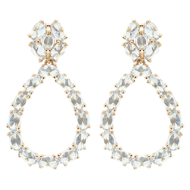 Серьги Xuping Позолота 18K пусеты Капельки с фианитами фото №4