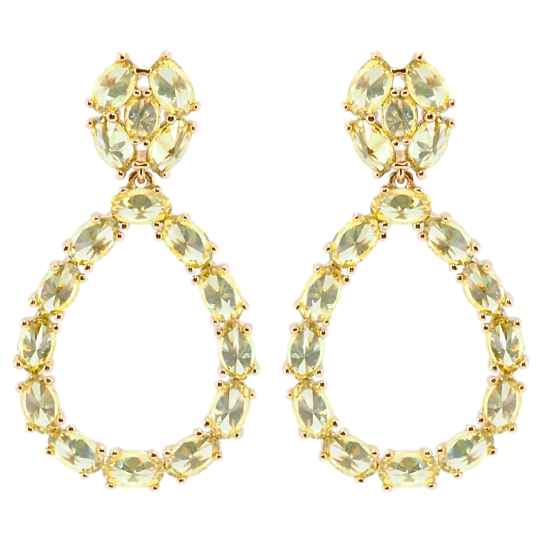 Серьги Xuping Позолота 18K пусеты Капельки с желтыми фианитами фото №1