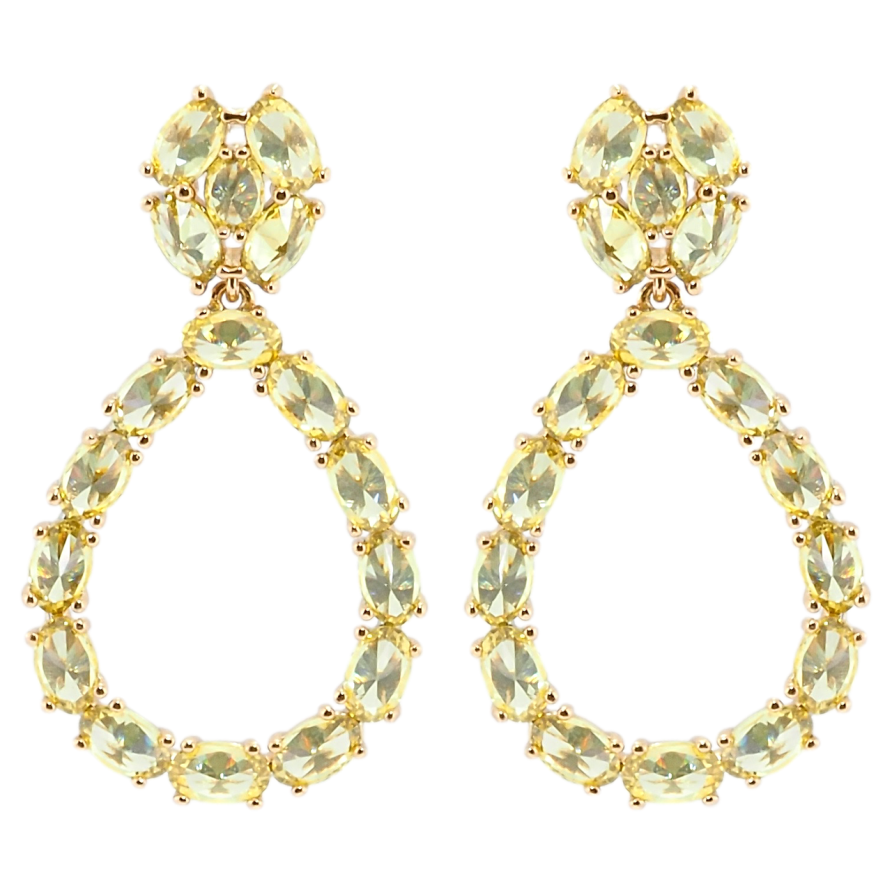 Сережки Xuping Позолота 18K пусети Крапельки з жовтими фіанітами фото №1 Сережки Xuping Позолота 18K пусети Крапельки з жовтими фіанітами фото №1