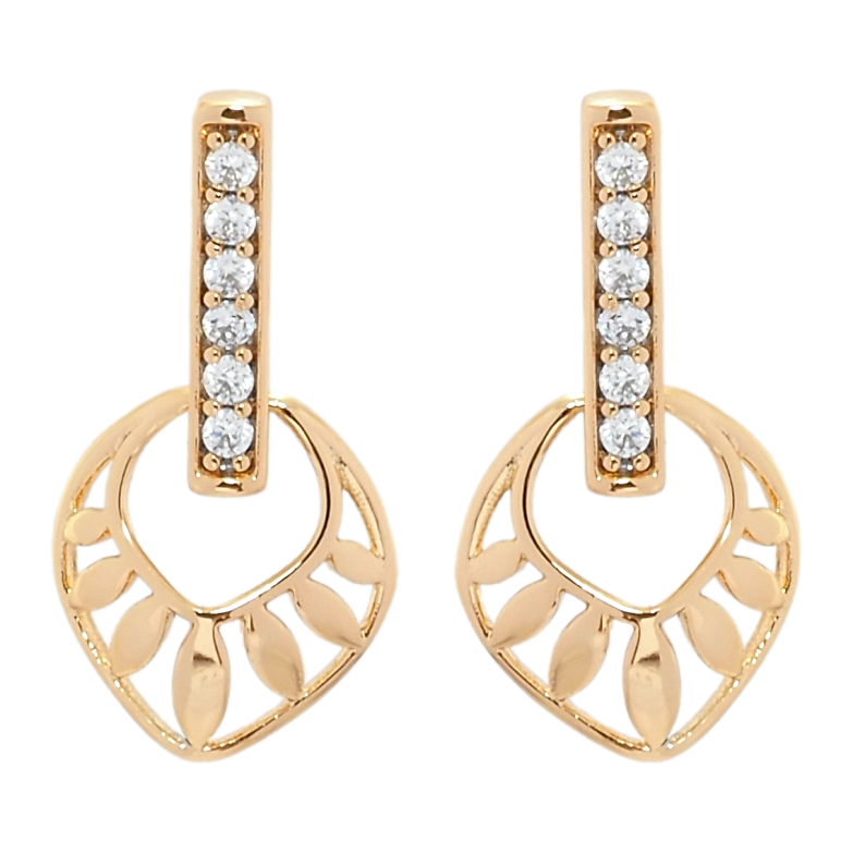 Сережки Xuping Позолота 18K пусети Листики фото №3 Сережки Xuping Позолота 18K пусети Листики фото №3