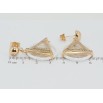 Серьги Xuping Позолота 18K пусеты Треугольные подвески в колечке из белой керамики фото №2