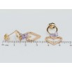 Серьги Xuping Позолота 18K пусеты Романтические подвески с сиреневыми фианитами фото №2 Серьги Xuping Позолота 18K пусеты Романтические подвески с сиреневыми фианитами фото №2