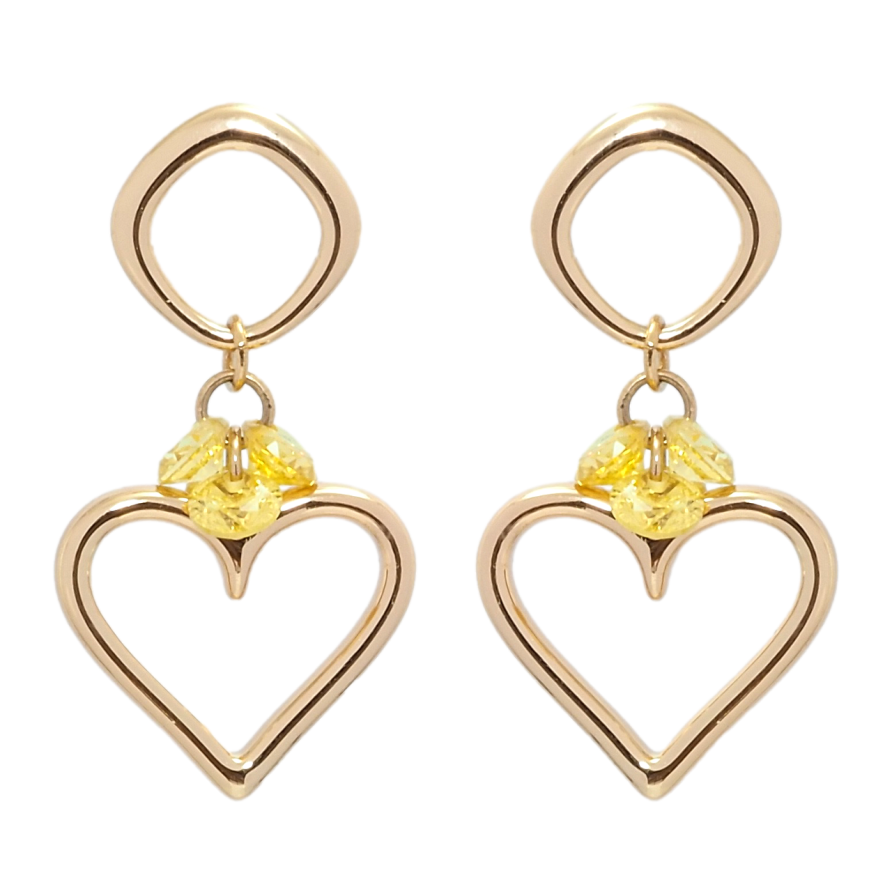 Серьги Xuping Позолота 18K пусеты Романтические подвески с желтыми фианитами фото №1 Серьги Xuping Позолота 18K пусеты Романтические подвески с желтыми фианитами фото №1